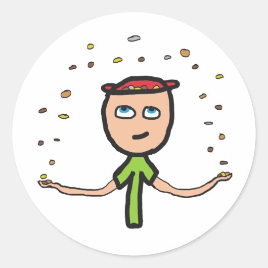 Pennies uit de hemel ronde sticker (Voorkant)