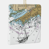 Pennigo Neck NY Nautische Grafiek Kerstmis Keramisch Ornament (Rechts)