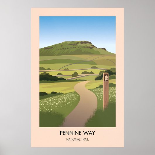 Pennine Way National Trail Moderne Reisposter Poster (Voorkant)