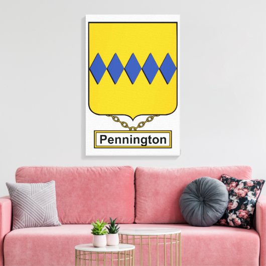 Pennington Family Crest Canvas Afdruk (Insitu (Woonkamer))