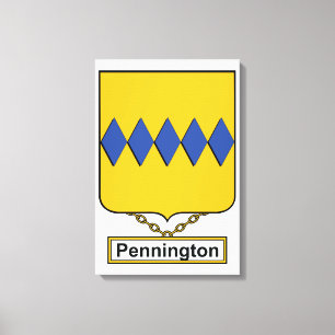 Pennington Family Crest Canvas Afdruk