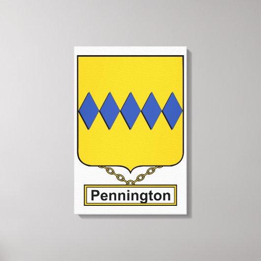 Pennington Family Crest Canvas Afdruk (Voorkant)