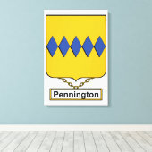 Pennington Family Crest Canvas Afdruk (Insitu (Houten vloer))