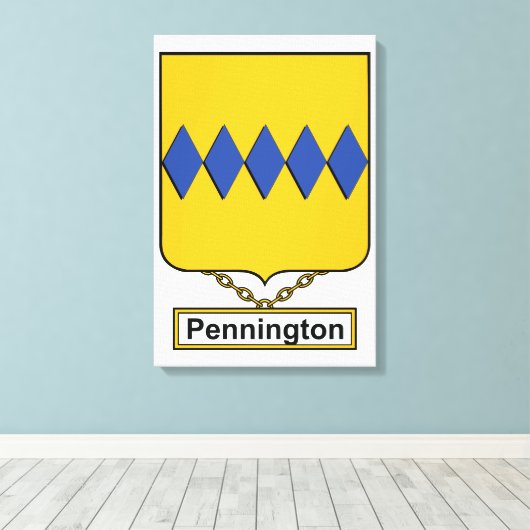 Pennington Family Crest Canvas Afdruk (Insitu (Houten vloer))
