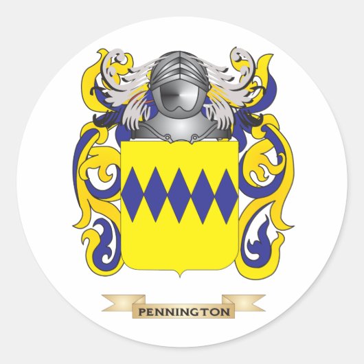 Pennington Wapenschild (Family Crest) Ronde Sticker (Voorkant)