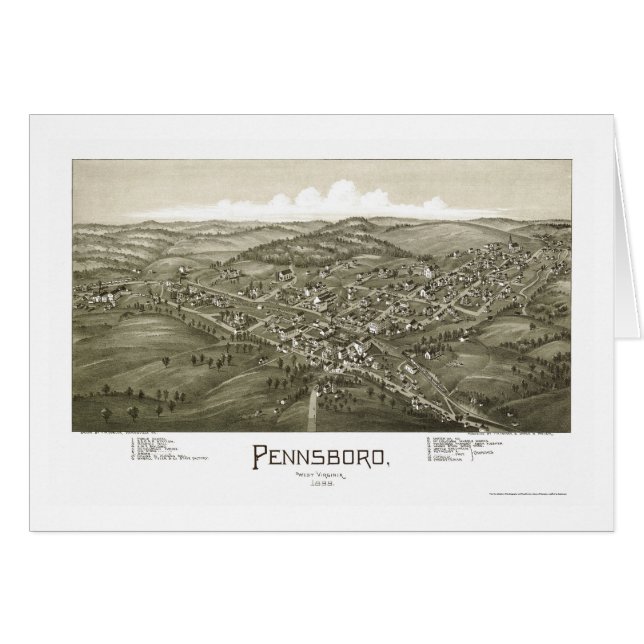Pennsboro, WV Panoramic Map - 1899 (Voorkant Horizontaal)