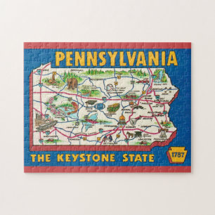 Pennsylvania 11x14 legpuzzelkaart legpuzzel