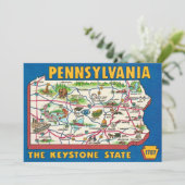 Pennsylvania 11x14 Map Jigsaw Puzzle Bedankkaart (Staand voorkant)