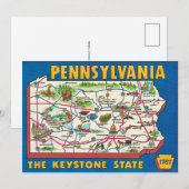 Pennsylvania 11x14 Map Jigsaw Puzzle Bedankkaart (Voorkant / Achterkant)