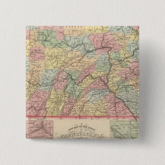 Pennsylvania 12 vierkante button 5,1 cm (Voorkant)