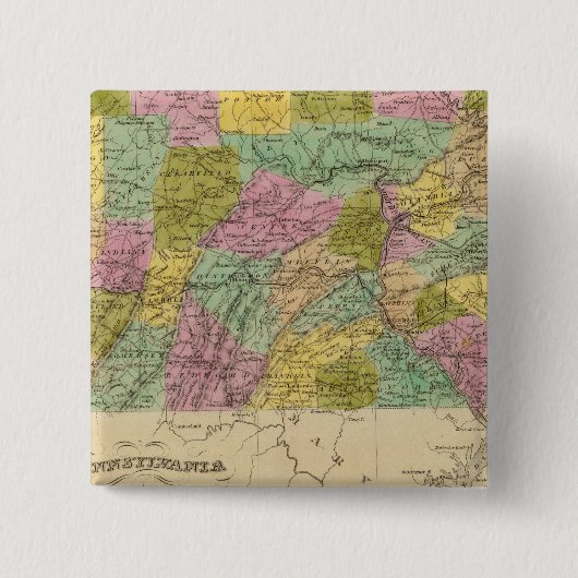 Pennsylvania 4 vierkante button 5,1 cm (Voorkant)