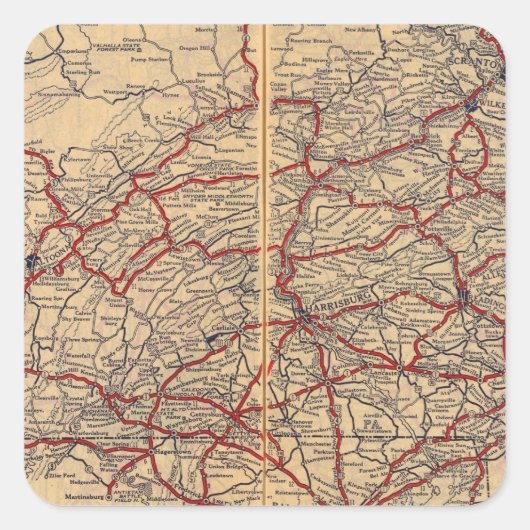 Pennsylvania 5 vierkante sticker (Voorkant)