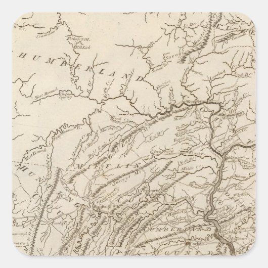 Pennsylvania 5 vierkante sticker (Voorkant)