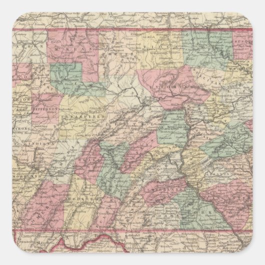 Pennsylvania 6 vierkante sticker (Voorkant)
