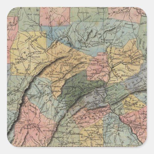 Pennsylvania 7 vierkante sticker (Voorkant)