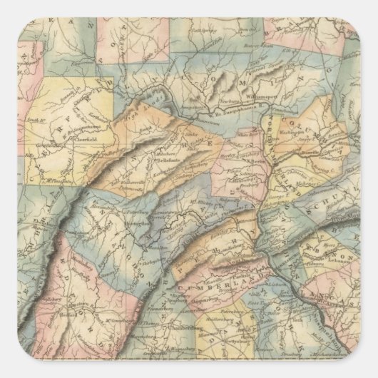 Pennsylvania 8 vierkante sticker (Voorkant)