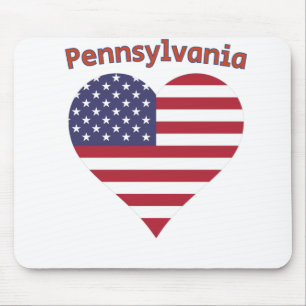 Pennsylvania American Flag Heart Muismat