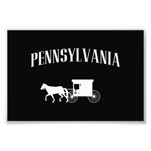Pennsylvania Amish Carriage Foto Afdruk (Voorkant)