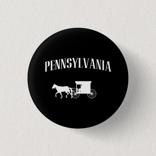 Pennsylvania Amish Carriage Ronde Button 3,2 Cm (Voorkant)