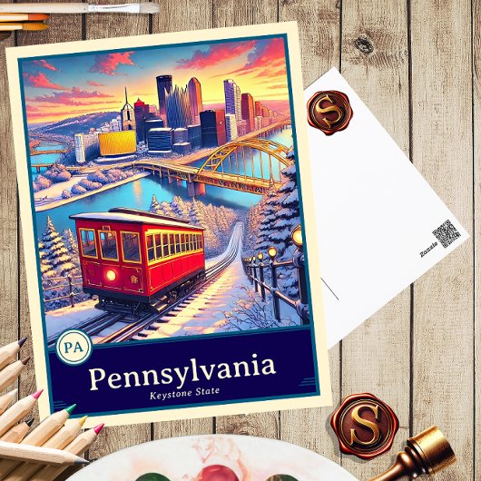 Pennsylvania | Anime Style Cel Shaded Briefkaart