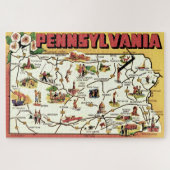 Pennsylvania Ansichtkaart Kaart Puzzel (Horizontaal)