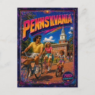 Pennsylvania-ansichtkaart uit de jaren 80 Retro Briefkaart