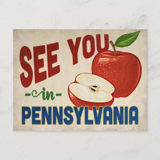 Pennsylvania Apple - Vintage Travel Briefkaart (Voorkant)
