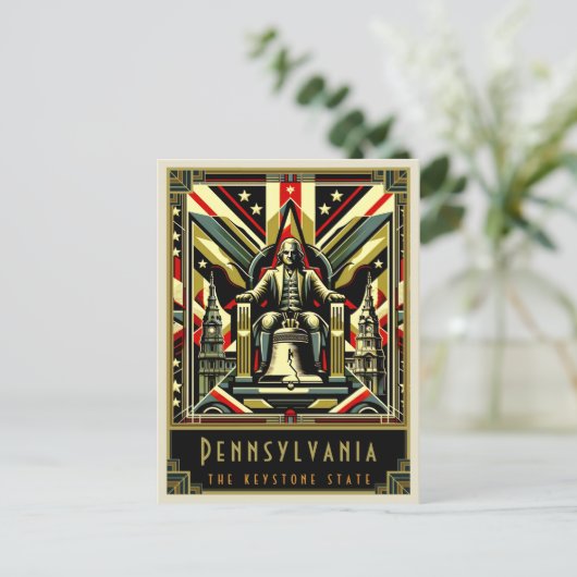 Pennsylvania | Art. Deco Briefkaart (Staand voorkant)