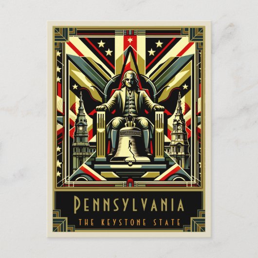 Pennsylvania | Art. Deco Briefkaart (Voorkant)