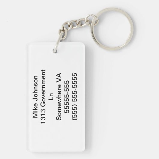 Pennsylvania Ave., Washington DC Style Sleutelhanger (achterkant)