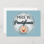 Pennsylvania Baby Funny Blue New Boy Briefkaart (Voorkant / Achterkant)
