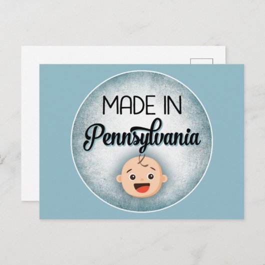 Pennsylvania Baby Funny Blue New Boy Briefkaart (Voorkant / Achterkant)
