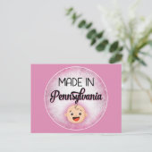 Pennsylvania Baby Funny Pink New Girl Briefkaart (Staand voorkant)