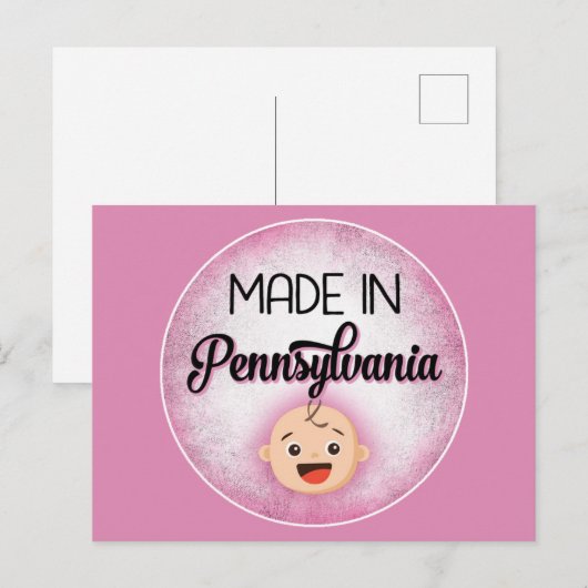 Pennsylvania Baby Funny Pink New Girl Briefkaart (Voorkant / Achterkant)
