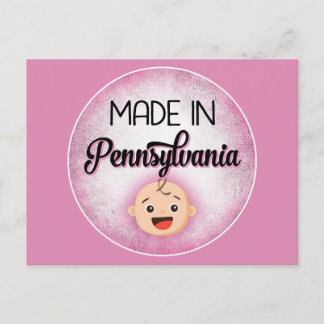 Pennsylvania Baby Funny Pink New Girl Briefkaart