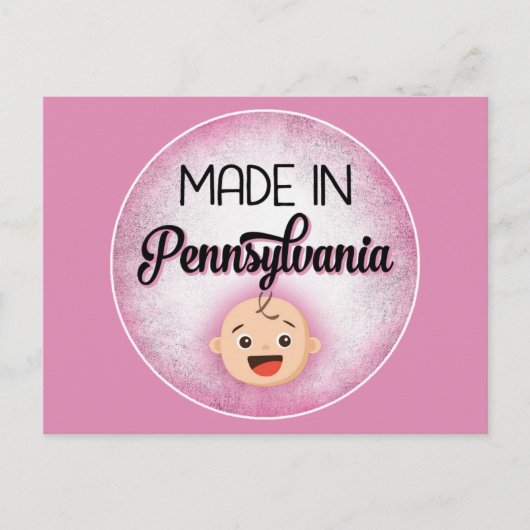 Pennsylvania Baby Funny Pink New Girl Briefkaart (Voorkant)