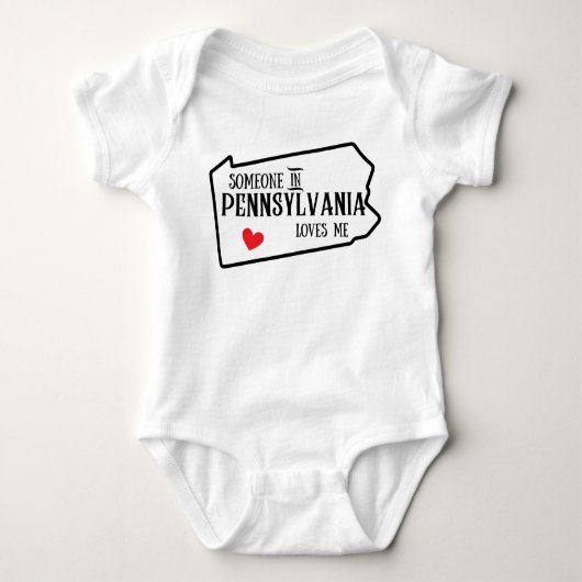 Pennsylvania Baby,Someone in Pennsylvania Loves Me Romper (Voorkant)