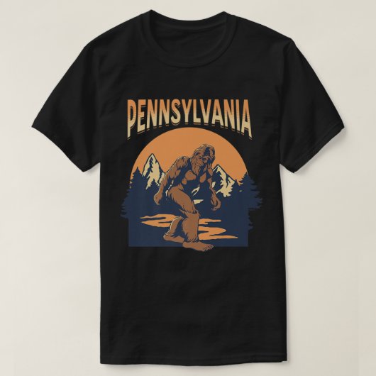 Pennsylvania Bigfoot Mountains Trees Natuur Outdoo T-shirt (Design voorkant)