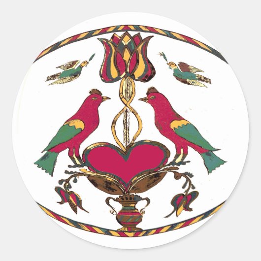 Pennsylvania Birds Hex-teken Ronde Sticker (Voorkant)