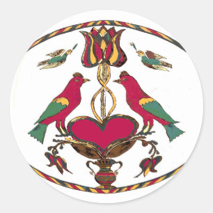Pennsylvania Birds Hex-teken Ronde Sticker