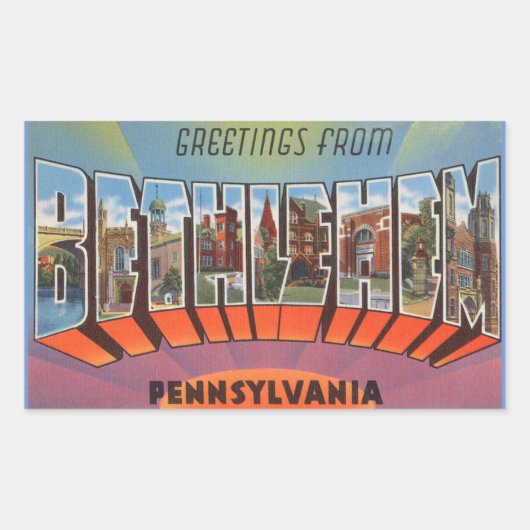 Pennsylvania, blad van 4 Bethlehem Stickers (Voorkant)