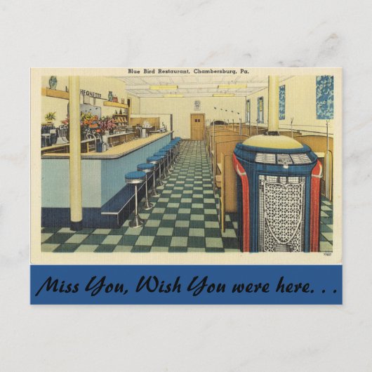 Pennsylvania, Blue Bird Restaurant, Chambersburg Briefkaart (Voorkant)