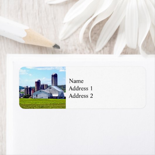 Pennsylvania Boerderij met Silos Etiket (Insitu)