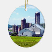 Pennsylvania Boerderij met Silos Keramisch Ornament (Links)