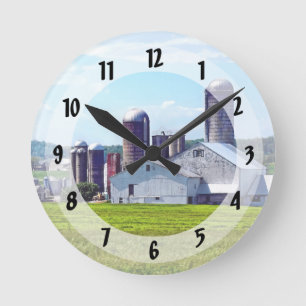 Pennsylvania Boerderij met Silos Ronde Klok