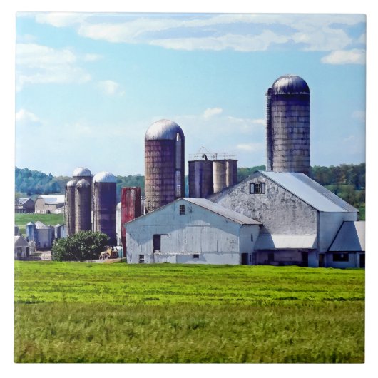Pennsylvania Boerderij met Silos Tegeltje (Voorkant)