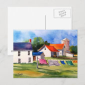 Pennsylvania Boerderij & Washline Briefkaart (Voorkant / Achterkant)