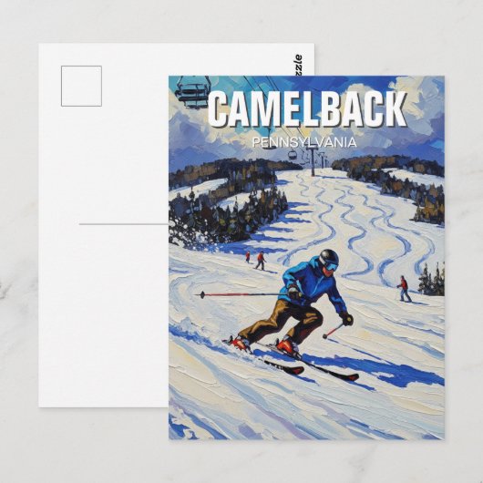 Pennsylvania Camelback Tannersville Skiën Briefkaart (Voorkant / Achterkant)