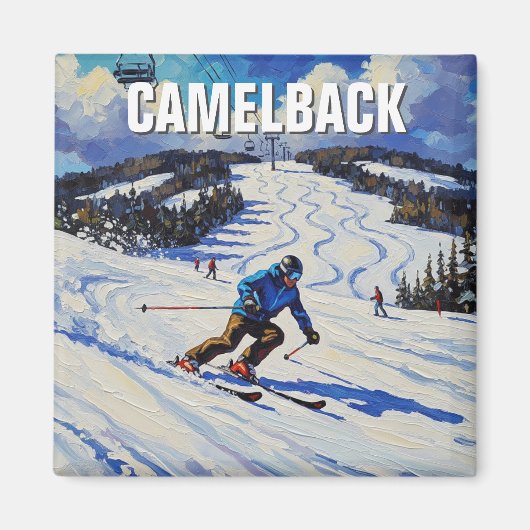 Pennsylvania Camelback Tannersville Skiën Magneet (Voorkant)