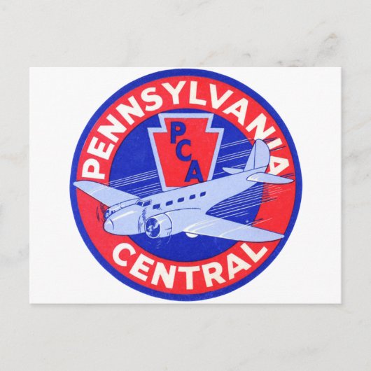 Pennsylvania Central Airlines Briefkaart (Voorkant)